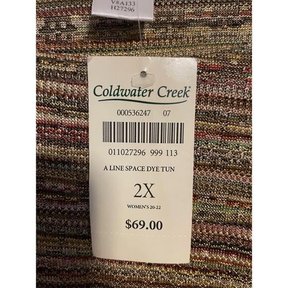 Coldwater Creek Light Sweater Womens 2X Multicolor Space Dye A Line Tunic NEW - Picture 3 of 8